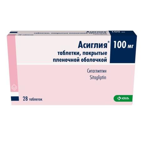 Фото Асиглия, таблетки покрыт. плен. об. 100 мг, 28 шт.