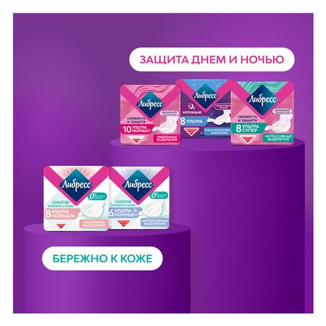 Фото Прокладки Libresse Ultra Night с мягкой поверхностью, 16 шт.
