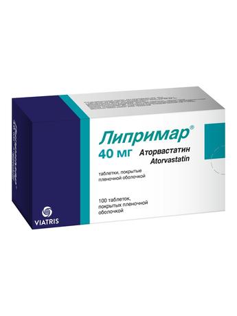 Фото Липримар таблетки, покрытые пленочной оболочкой 40 мг, 100 шт.