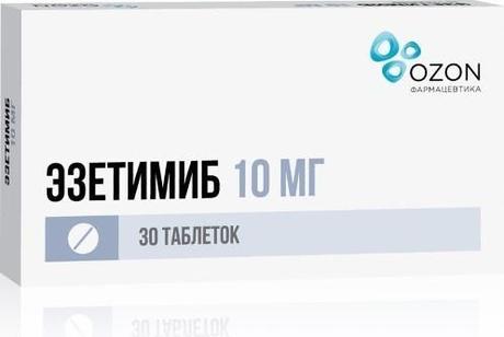 Фото Эзетимиб, таблетки 10 мг, 30 шт.
