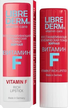 Фото Librederm Витамин F,  гигиеническая помада восстанавливающая жирная 4 г, 1 шт.