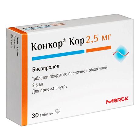 Фото Конкор Кор, таблетки покрыт. плен. об. 2,5 мг, 30 шт.