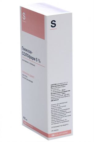 Фото Глюкоза-СОЛОфарм, раствор для инфузий 5%, 400 мл
