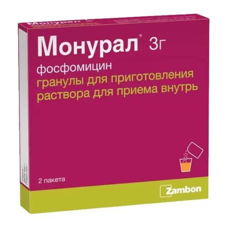 Фото Монурал, гранулы для приготовления раствора, пакетики 3 г, 2 шт.
