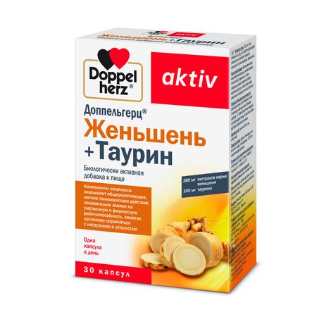 Фото Доппельгерц Актив Женьшень+Таурин капс 920 мг, 30 шт.