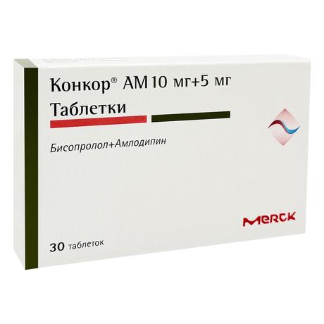 Фото Конкор АМ, таблетки 10 мг+5 мг, 30 шт.