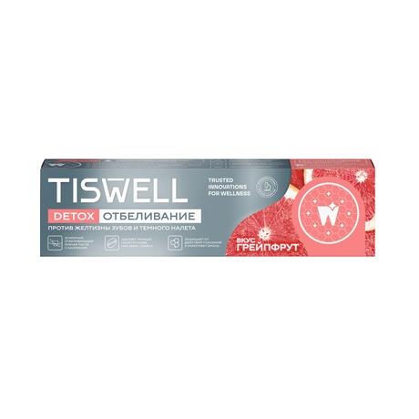 Фото TISWELL зубная паста отбеливающая энзимная от темного налета и камня (с каолином и фтором, грейпфрут) 110 г, 1 шт.