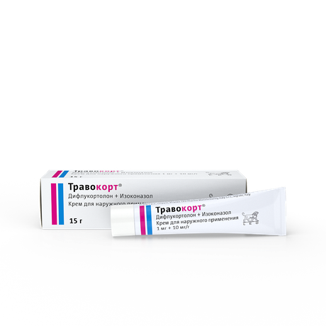 Фото Травокорт, крем 1 мг+10 мг/г, 15 г