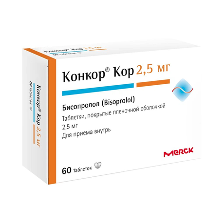 Фото Конкор Кор, таблетки 2,5 мг, 60 шт.
