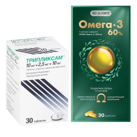 Фото Набор Трипликсам таб х30 и Омега-3 60% BioForte капс х30