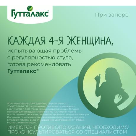 Фото Гутталакс, таблетки 5 мг, 20 шт.