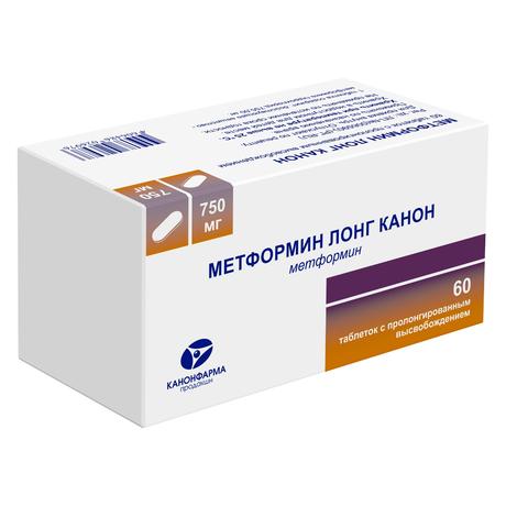 Фото Метформин Лонг Канон, таблетки пролонг. 750 мг, 60 шт.