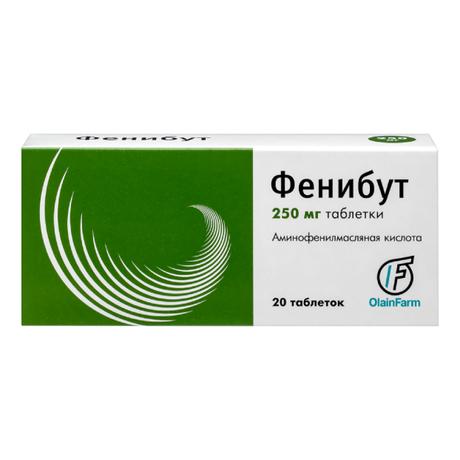 Фото Фенибут, таблетки 250 мг, 20 шт. (Олайнфарм)