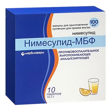 Фото Нимесулид-МБФ, гранулы 100 мг, пакетики 2 г, 10 шт.