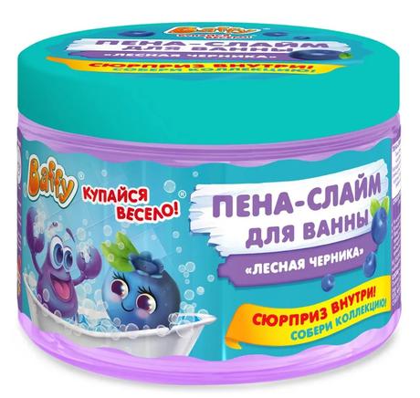 Фото Baffy купайся весело! Пена-слайм д/ванны детская с сюрпризом лесная черника пена для ванн детская 300 мл №1