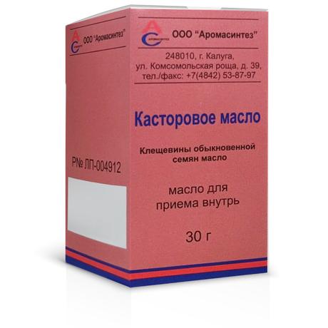 Фото Касторовое масло для внутреннего применения, флакон 30 г