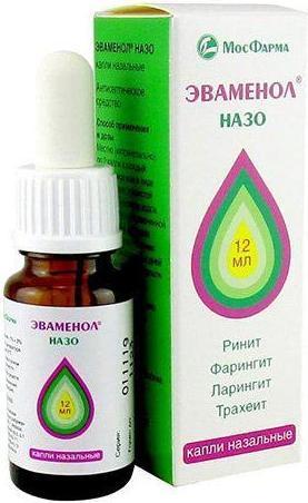 Фото Эваменол Назо, капли 1%+3%, 12 мл