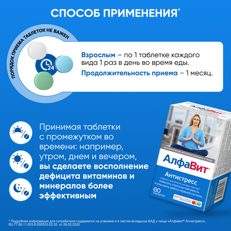 Фото Алфавит Антистресс, таблетки, 60 шт.