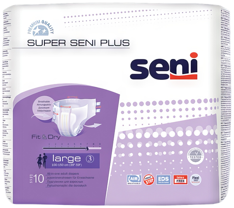 Фото Seni Super Plus, подгузники для взрослых (L), 10 шт.