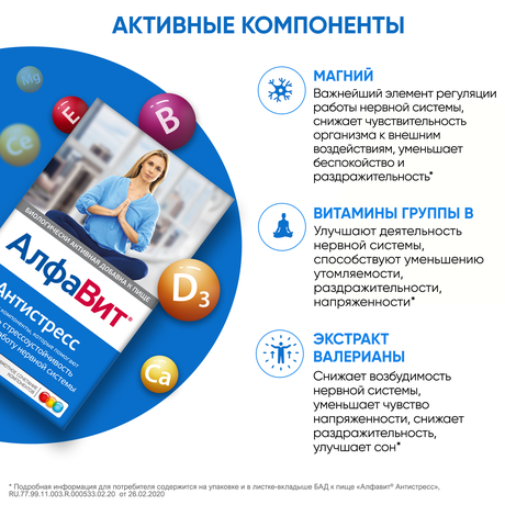 Фото Алфавит Антистресс, таблетки, 60 шт.