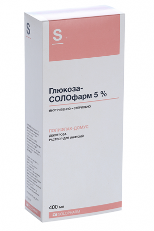Фото Глюкоза-СОЛОфарм, раствор для инфузий 5%, 400 мл