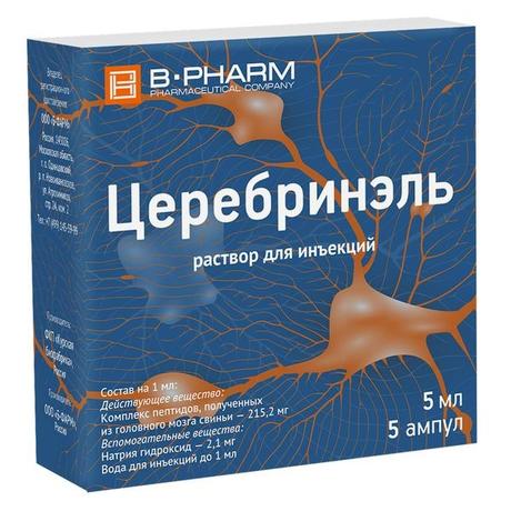 Фото Церебринэль, раствор для инъекций ампулы 5 мл, 5 шт.