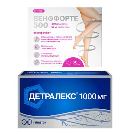 Фото Набор Детралекс табл х30 и Венофорте 500 BioForte табл х60