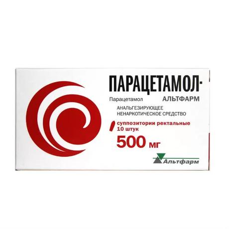 Фото Парацетамол-Альтфарм, суппозитории 500 мг, 10 шт.