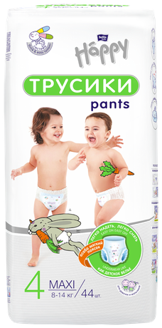 Фото Подгузники-трусики Белла Хэппи Макси (8-14 кг), 44 шт.