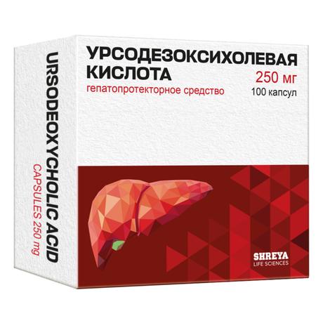 Фото Урсодезоксихолевая кислота, капсулы 250 мг, 100 шт.
