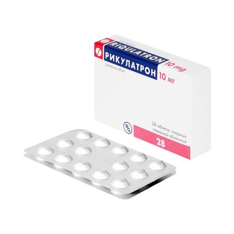 Фото Рикулатрон, таблетки покрытые пленочной оболочкой 10 мг, 28 шт.