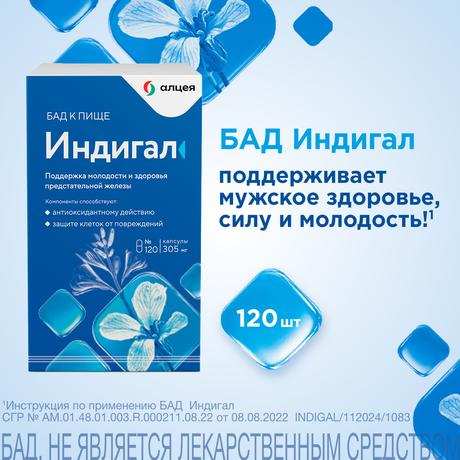 Фото Индигал, капсулы 305 мг, 120 шт.
