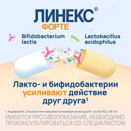 Фото Линекс Форте,  капсулы, 28 шт.