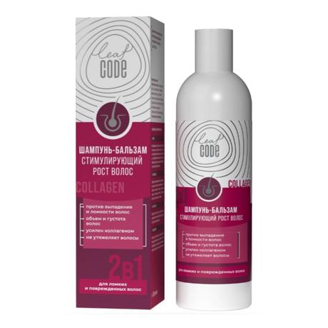 Фото LEAF CODE Шампунь-бальзам 2в1 против выпадения и ломкости волос 250 мл, 1 шт.