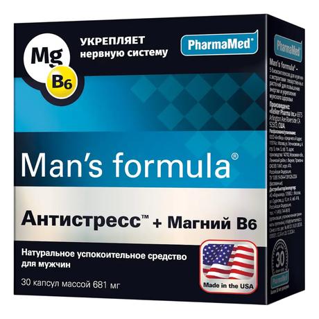 Фото Менс-Формула АнтиСтресс+Магний В6, капсулы 681 мг, 30 шт.