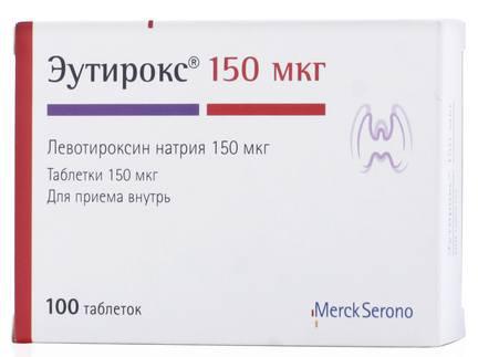 Фото Эутирокс, таблетки 150 мкг, 100 шт.