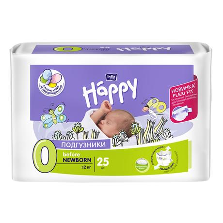 Фото Bella Baby Happy, подгузники для детей Newborn (менее 2 кг), 25 шт.