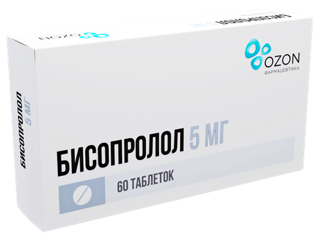 Фото Бисопролол, таблетки 5 мг, 60 шт.