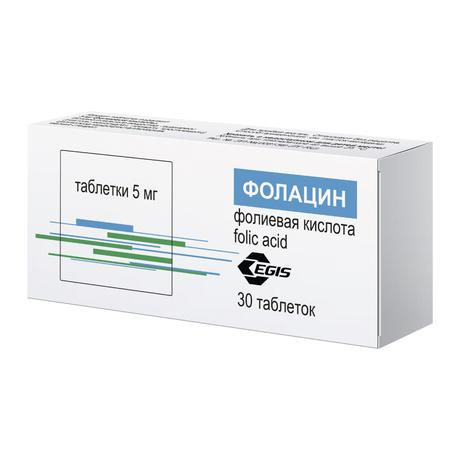 Фото Фолацин, таблетки 5 мг, 30 шт.