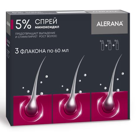 Фото Алерана, спрей 5%, 60 мл, 3 шт.