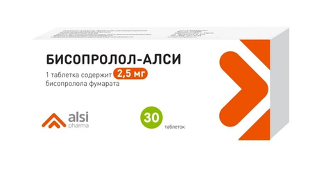 Фото Бисопролол-Алси, таблетки 2,5 мг, 30 шт.