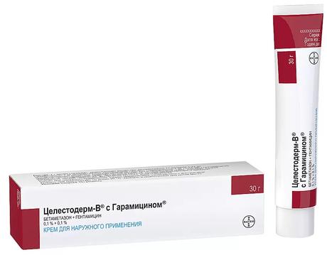 Фото Целестодерм В с гарамицином, крем для наружного применения 0,1 %+0,1 %, 30 г