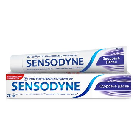 Фото Зубная паста Sensodyne Чувствительность Зубов и Здоровье Десен для защиты от чувствительности зубов и борьбы с кровоточивостью десен, 75 мл.