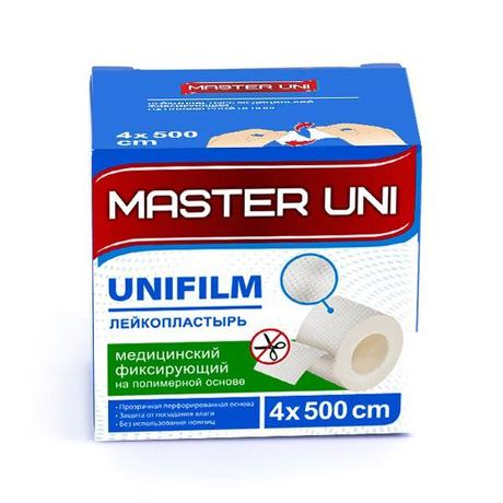 Фото Master Uni Unifilm, лейкопластырь на полимерной основе 4 см х 500 см, 1 шт.