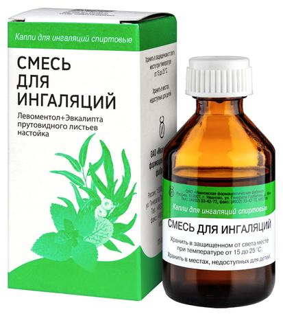 Фото Смесь для ингаляций, капли для ингаляций спиртовые, 40 мл