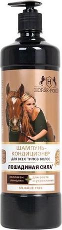 Фото Лошадиная сила, шампунь-кондиционер с коллагеном и ланолином 1000 мл