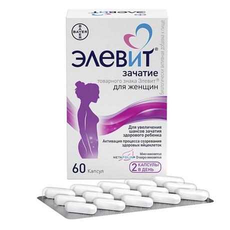 Фото Элевит Зачатие, капсулы, 60 шт.