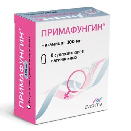 Фото Примафунгин, суппозитории вагинальные 100 мг, 6 шт.