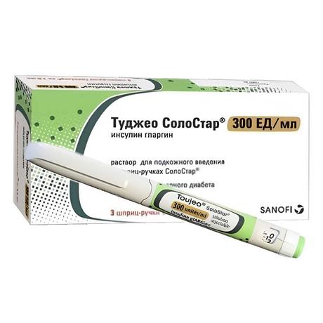 Фото Туджео СолоСтар, раствор для инъекций 300 ед/мл, шприцы 1,5 мл, 3 шт.