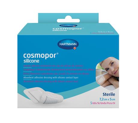 Фото Hartmann Cosmopor Silicone повязка сорбционная (с контактн. слоем из силикона) 7,2 х 5 см, 5 шт.